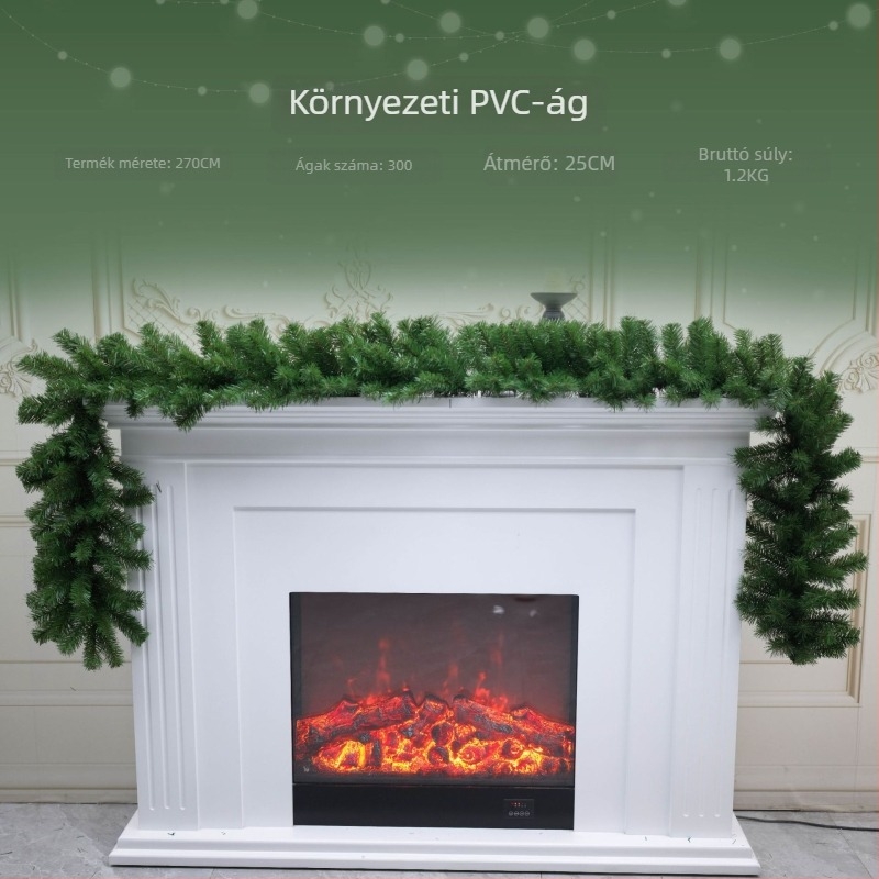 Karácsonyi ratán hópehely girland - PVC anyag, Rice vine márka, modern és minimalist stílus, gépi és kézi munka, alkalmas karácsonyra