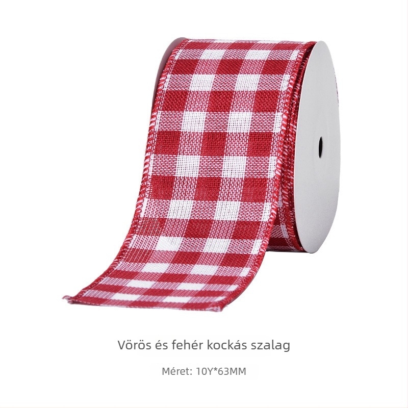 Masniszalag-kiegészítők — vászon-szatén szalag, huzal szegéllyel, karácsonyi csomagoláshoz