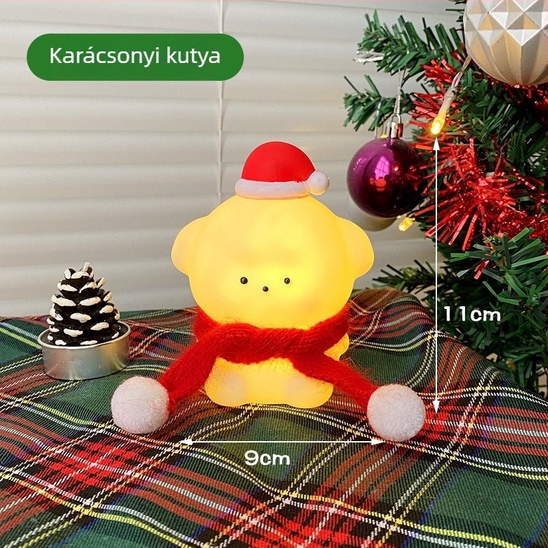 Mu Qixi hordozható LED karácsonyi éjszakai lámpa, dekoráció műanyagból, modern minimál stílus