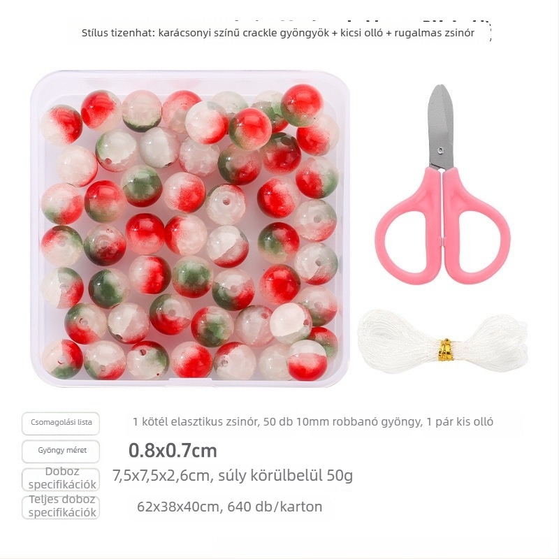 DIY ékszer gyöngykészlet — üveg gyöngyök kör alakúak, elektroplatált bevonattal, márka qiao