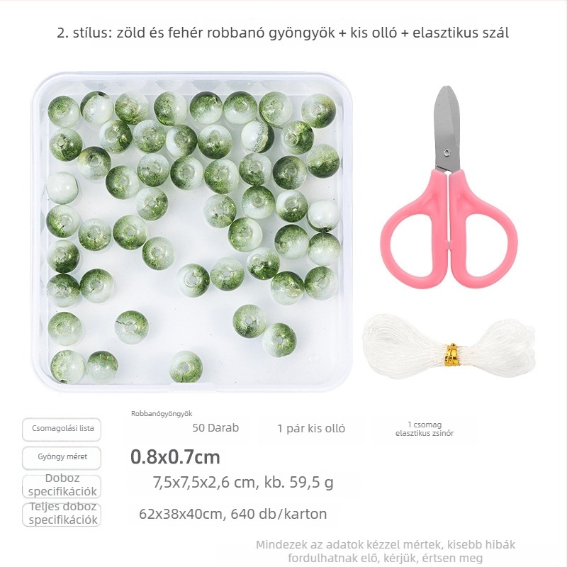 DIY ékszer gyöngykészlet — üveg gyöngyök kör alakúak, elektroplatált bevonattal, márka qiao