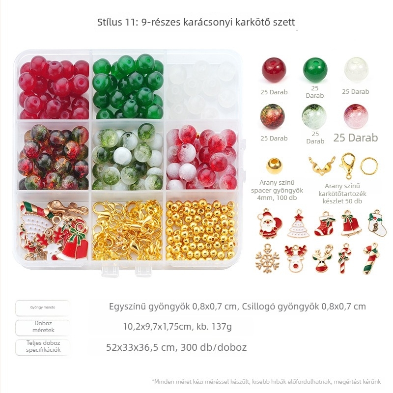 DIY ékszer gyöngykészlet — üveg gyöngyök kör alakúak, elektroplatált bevonattal, márka qiao