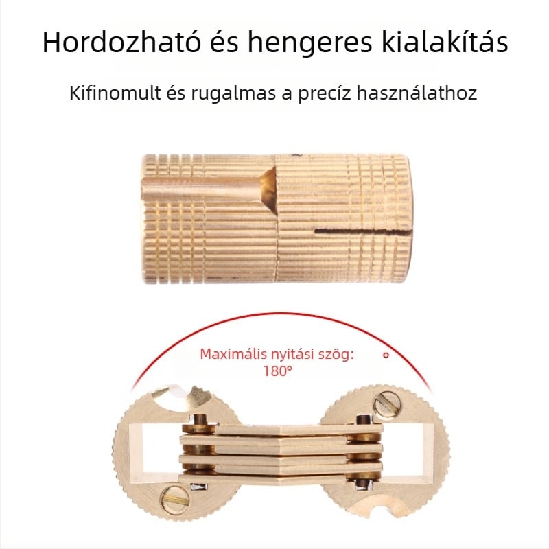 Golden Tripod sárgaréz rejtett csukló elektromos dobozhoz – rejtett ajtó hardver, csendes egykezes működés, nikkelezett felület