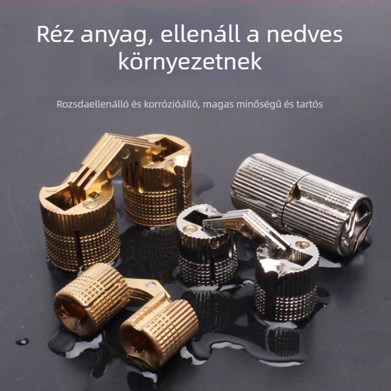 Golden Tripod sárgaréz rejtett csukló elektromos dobozhoz – rejtett ajtó hardver, csendes egykezes működés, nikkelezett felület