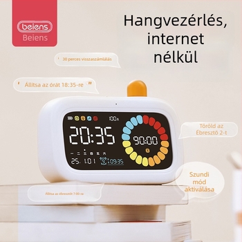 Benish Látványos időzítő gyerekeknek, ébresztőóra a tanuláshoz, 4–6 éveseknek, műanyag ház, tanulási időgazdálkodás, fejleszti a látást, az érzékelést és a hallást