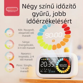 Benish Látványos időzítő gyerekeknek, ébresztőóra a tanuláshoz, 4–6 éveseknek, műanyag ház, tanulási időgazdálkodás, fejleszti a látást, az érzékelést és a hallást