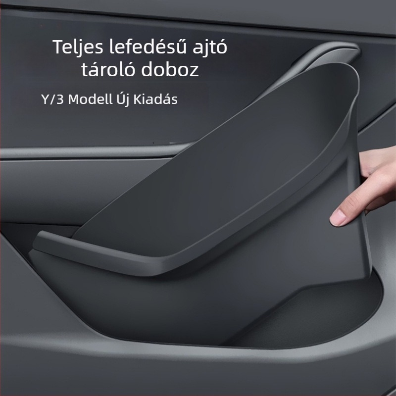 Tesla Model Y/3 műszerfal tároló doboz — műanyag, vízálló, nyomásálló, fogantyúval