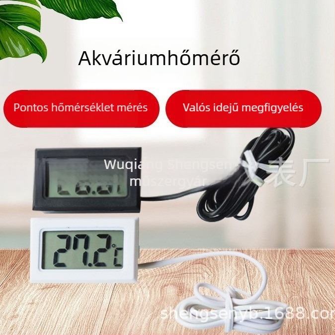 Beépített akváriumhőmérő, belső használatra, halak számára alkalmas, -50 °C–110 °C