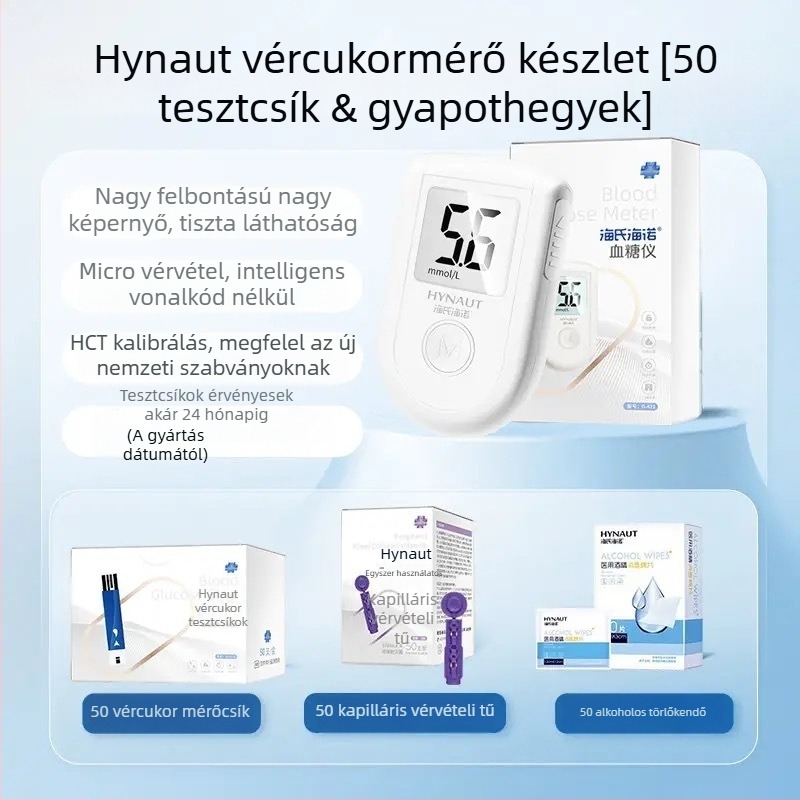 Hainuo vércukor tesztcsíkok — újrafelhasználhatóak, 50 darab, orvosi minőség