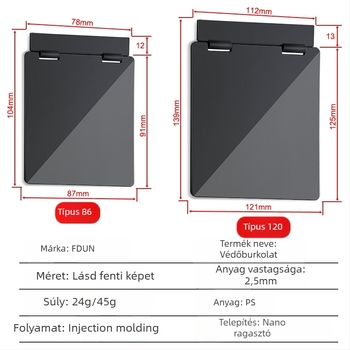 Központi klímaberendezés árnyékoló paneljének védőfedél kapcsoló dobozhoz és termosztáthoz — védelem véletlen érintés ellen, fürdőszobai fröccsenés elleni védelem
