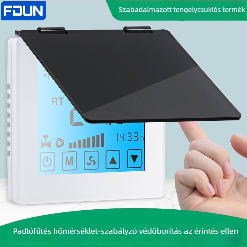 Központi klímaberendezés árnyékoló paneljének védőfedél kapcsoló dobozhoz és termosztáthoz — védelem véletlen érintés ellen, fürdőszobai fröccsenés elleni védelem