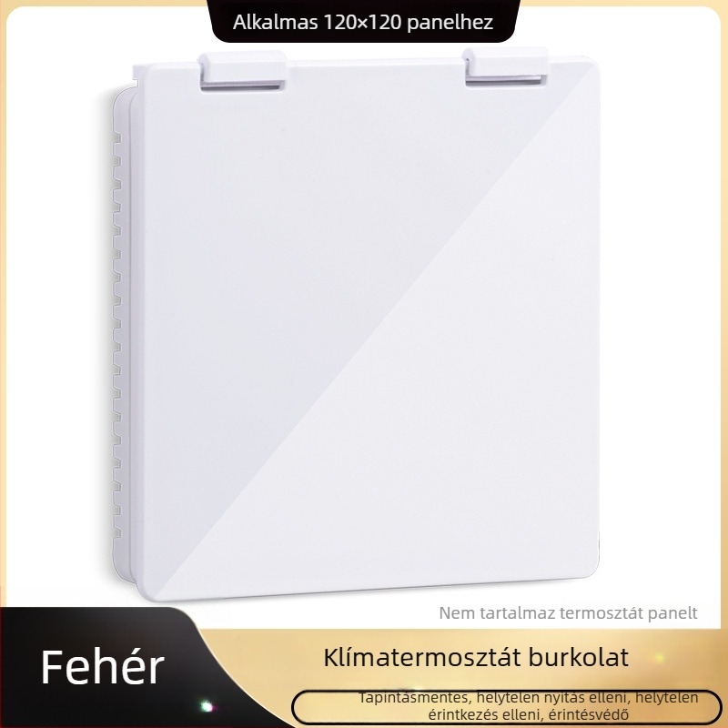 Központi klímaberendezés árnyékoló paneljének védőfedél kapcsoló dobozhoz és termosztáthoz — védelem véletlen érintés ellen, fürdőszobai fröccsenés elleni védelem