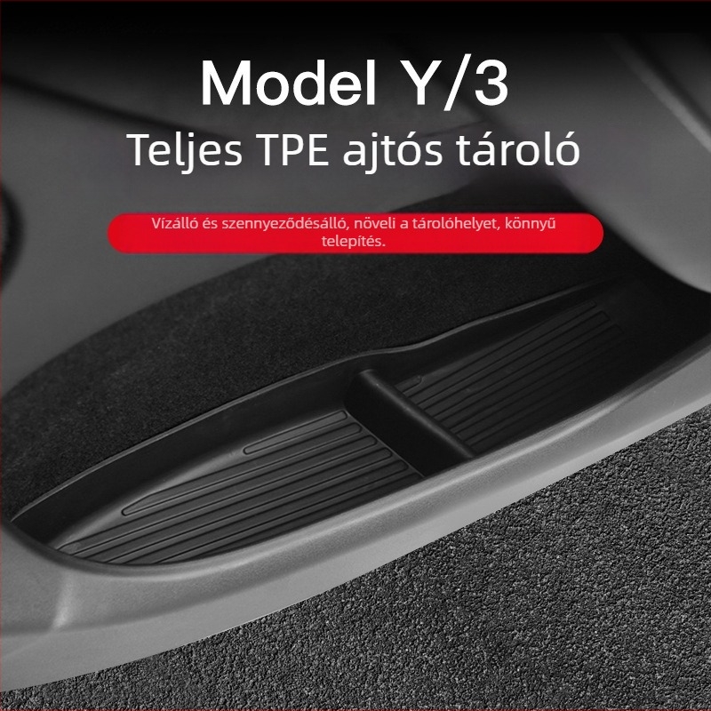 A Tesla Model Y ajtókilincs tároló doboza (6 férőhelyes) – négyajtós kivitelhez, műanyag, vízálló, nyomásálló