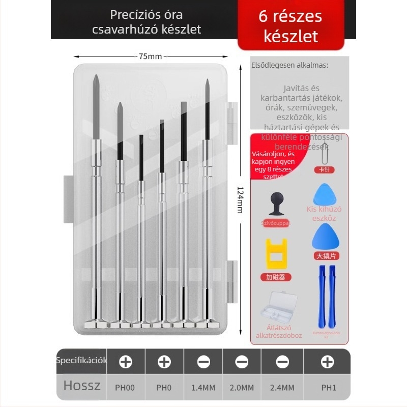 Delixi electric csavarhúzó készlet órákhoz, szemüveghez és telefonokhoz – CR-V acél, szigetelés nélküli