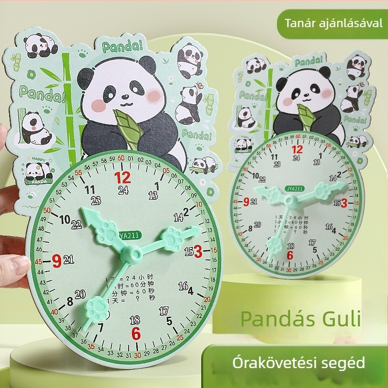 Tanulási óra modell a idő megértéséhez – karton/műanyag kivitelben, 7–14 éveseknek; csomagolás hálós zacskóban; elősegíti a szellemi fejlődést, a gyakorlati tanulást és a kölcsönhatásos játékot.