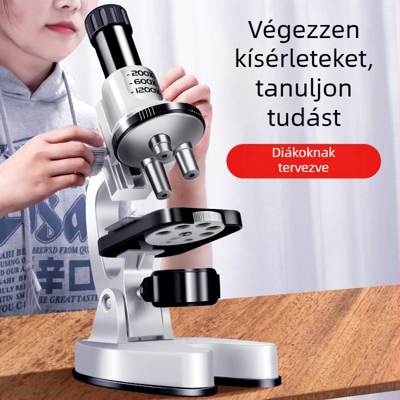 Biológia/kemia oktatási mikroszkóp játék, DIY, videó útmutató, 4–6 éveseknek