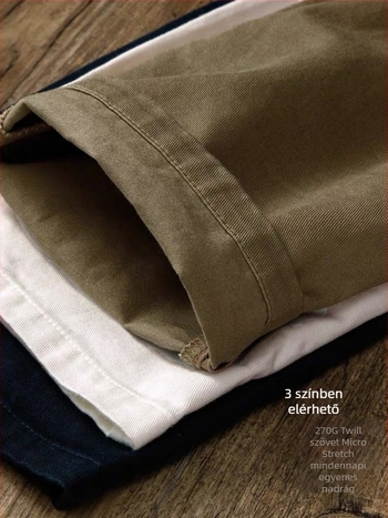 Férfi pamut twill egyenes nadrág, japán retro Harajuku stílus, középmagas derék, cipzáros zsebek, több zseb, munkaruházat tavasszal-őszig