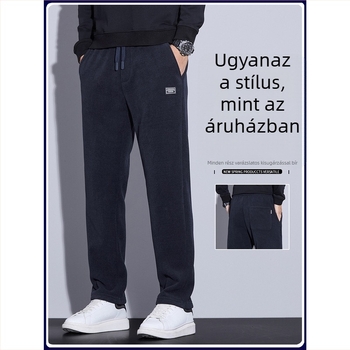 Férfi casual nadrág, koreai stílusban, egyenes szabás, magas derékkal, könnyű bambusz szálas anyag tavaszra