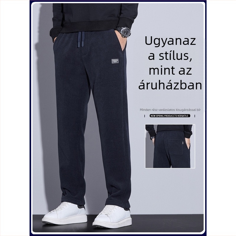 Férfi casual nadrág, koreai stílusban, egyenes szabás, magas derékkal, könnyű bambusz szálas anyag tavaszra