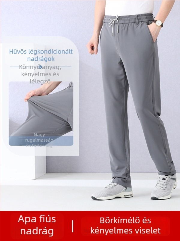 Jane Xidun férfiaknak készült sportos hétköznapi nadrágok, jégselyem gyorsan száradó hálós anyag, magas derék, laza szabás, lélegző poliészter 95%