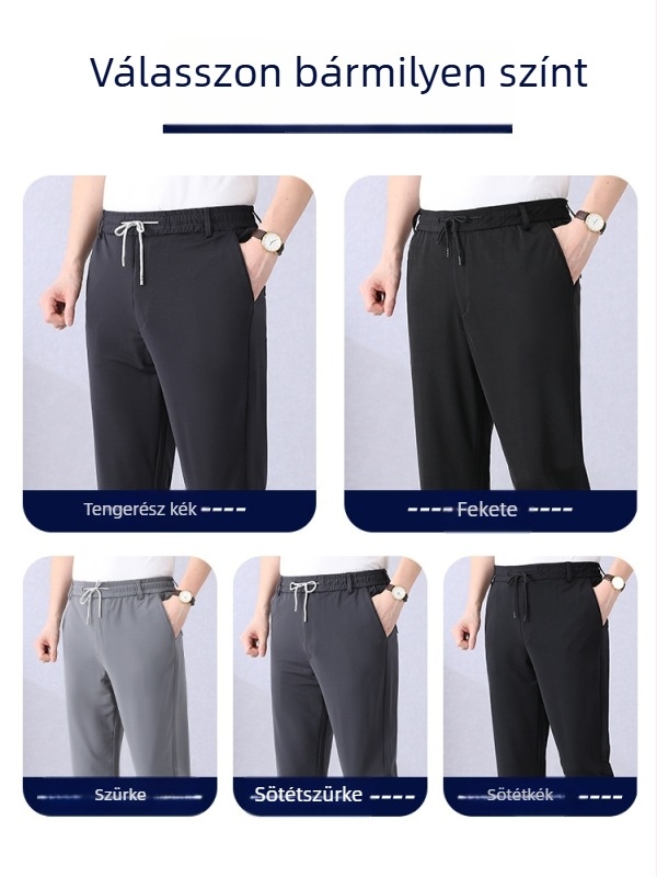 Jane Xidun férfiaknak készült sportos hétköznapi nadrágok, jégselyem gyorsan száradó hálós anyag, magas derék, laza szabás, lélegző poliészter 95%