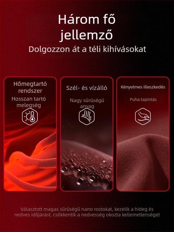 Férfi szélálló téli polár béléses nadrág, laza jogger szabás, derék zsinóros zárás