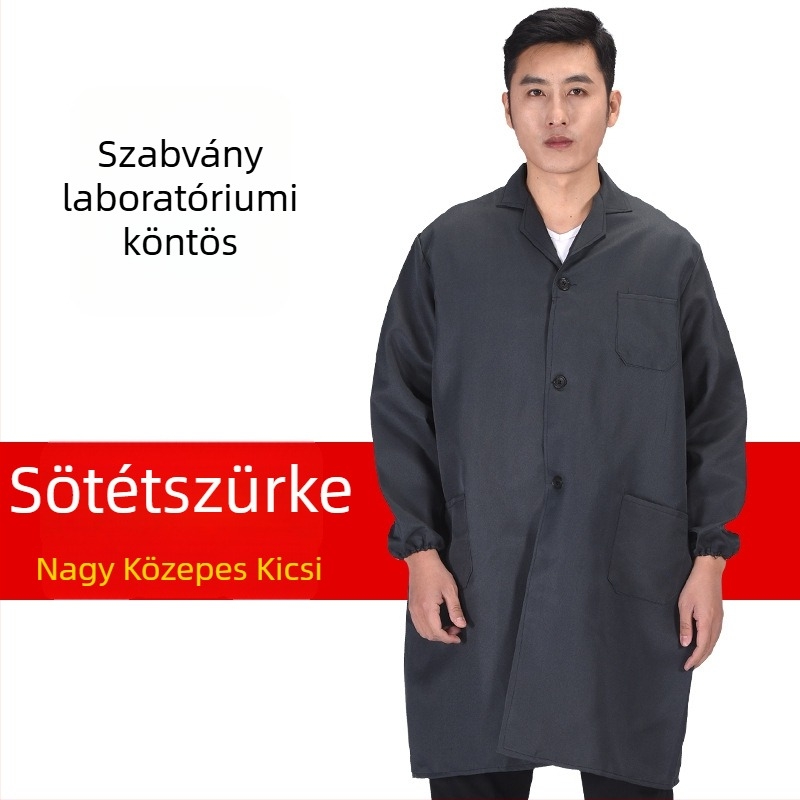 Férfi munkaruha kabát kamuflázzal, antifouling és dekonaminációs funkcióval, külső poliészter anyag és vegyi rostok keveréke, négy évszakos viselet gyárak és raktárak számára