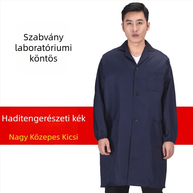 Férfi munkaruha kabát kamuflázzal, antifouling és dekonaminációs funkcióval, külső poliészter anyag és vegyi rostok keveréke, négy évszakos viselet gyárak és raktárak számára