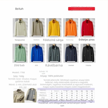 Férfi vékony állógalléros dzseki cipzárral, poliészter-mix, lélegző, gyorsan száradó, UV-védelem, nyomtatás, szabad szabású, nyári viselet