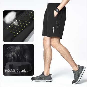 Laza szabású sportshortok, légáteresztő, gyorsan száradó poliészter anyag, ötpoint hossz, nyári használatra