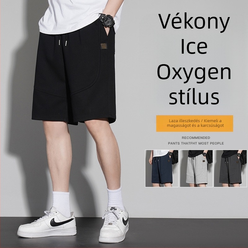 Férfi nyári rövidnadrág – 100% pamut, 300 g anyag, középmagasságú derek, húzózsinóros zárás, több zseb