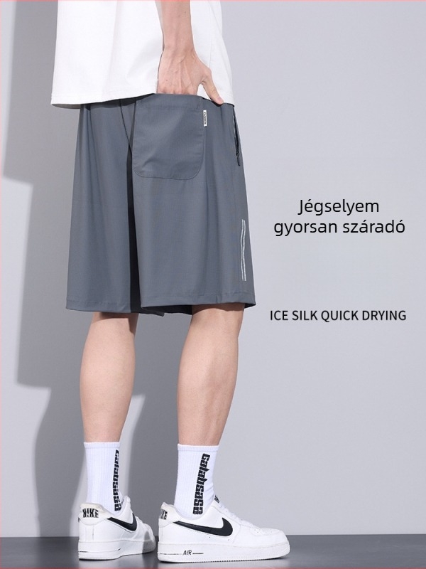 Laza szabású nejlon rövidnadrág, 81% nejlon, 19% spandex, nyári modell 2025