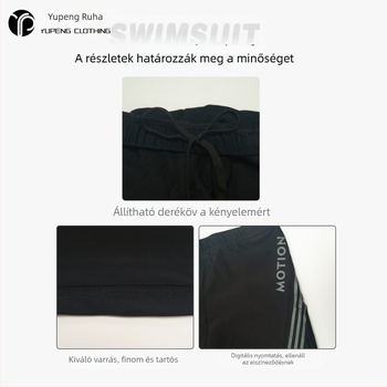 Férfi úszónadrág, magas rugalmasságú és gyorsan száradó, egyszínű, úszáshoz és strandoláshoz