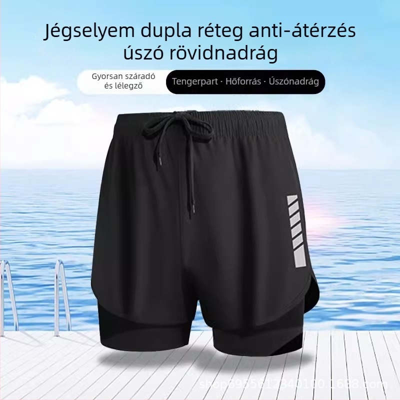 Férfi úszónadrág, mintás poliészter anyag (80%), bélés poliészter (80%), alkalmas úszásra és vízisportokra