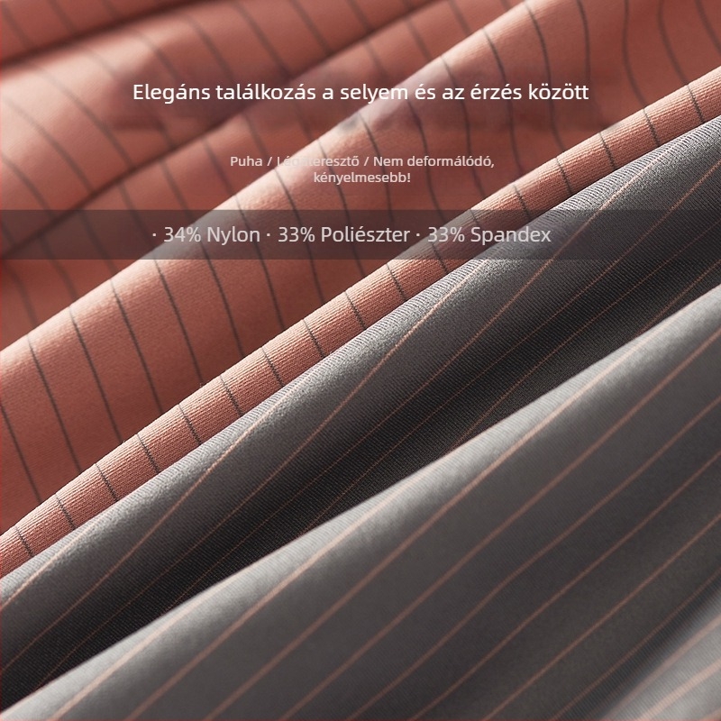 Férfi boxeralsó nylonból, középmagasságú derék, minta: csíkos/kockás, kötött