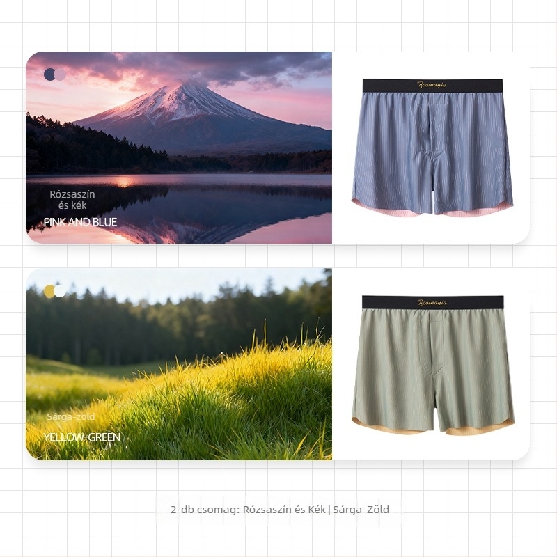 Férfi boxeralsó nylonból, középmagasságú derék, minta: csíkos/kockás, kötött