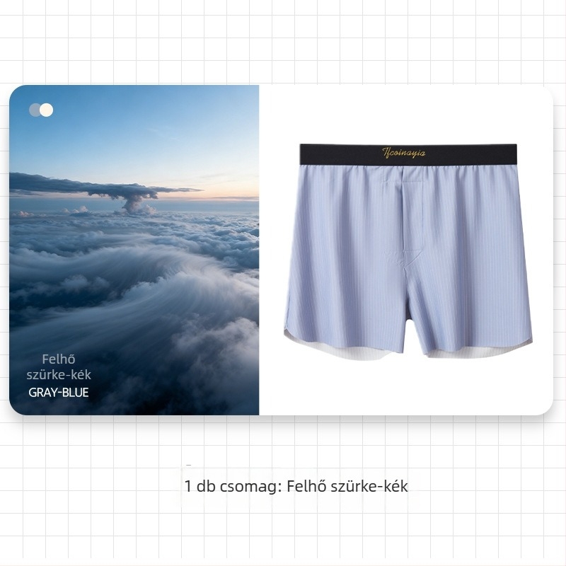 Férfi boxeralsó nylonból, középmagasságú derék, minta: csíkos/kockás, kötött