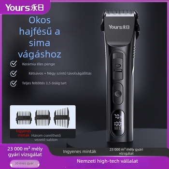 Yongri hajvágó - Újratölthető, kerámiapengével, beépített 1200-2000mAh akkumulátor, üzemidő 3–6 óra, zaj 46–70dB
