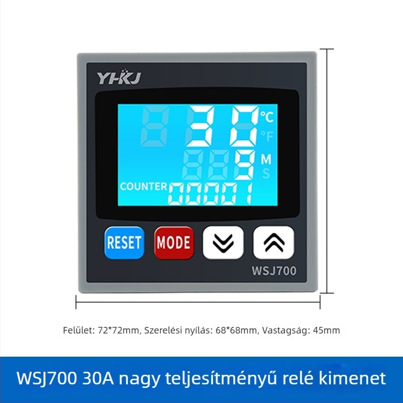 WSJ700 termosztát magas teljesítményű hőmérséklet-szabályozó, állítható, digitális kijelző, intelligens automatikus állandó hőmérséklet, 220V, nyílásos telepítés