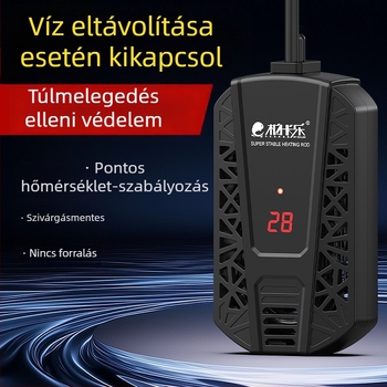 Teknős melegítő rúd automatikus hőmérséklet-szabályozással, túlmelegedés elleni védelemmel és száraz égés elleni védelemmel, kis akváriumokhoz