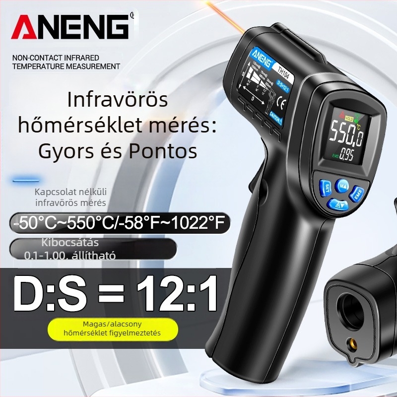 ANENG infravörös hőmérő ipari használatra — 0,5 s válaszidő, AA elem