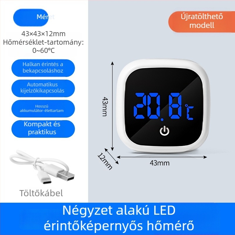 Akvarisztikai hőmérő, nagy pontosságú, nagy kijelzővel és kampóval