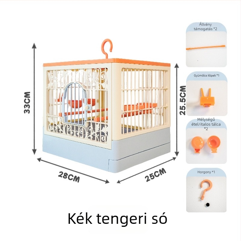 Madárketrec – Papagáj Villa, lélegző, hordozható, panorámás nézet, műanyag