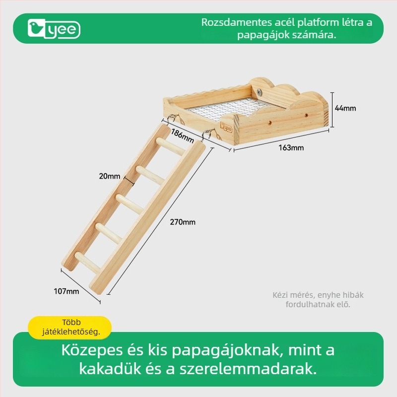 Papagáj pihenőplatform és mászó létra - Fa játékszer papagájoknak Yee márka