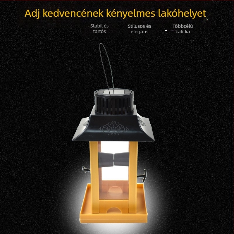 PETALENT műanyag napenergiás madáretető, kültéri balkonhoz