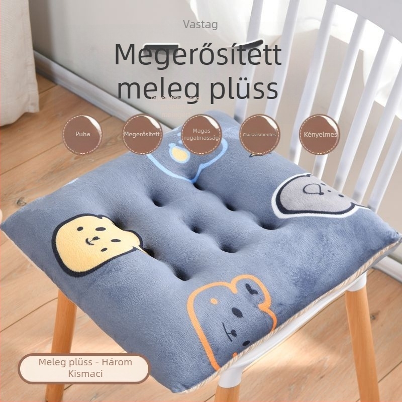 Székpárna, plüss anyagú, EPE töltet, rajzfilm mintázat, modern minimalista stílus, nappaliba, hálószobába és dolgozószobába
