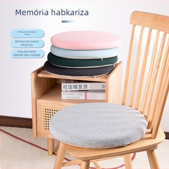 Japán stílusú kerek ülőpárna memóriahabbal, 100% pamut huzattal, irodai és tantermi használatra
