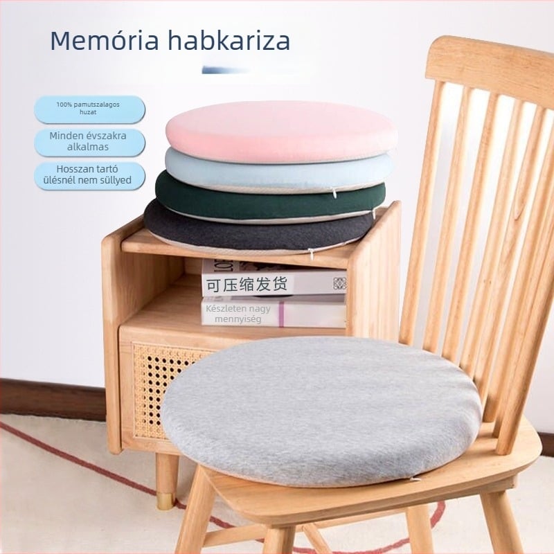 Japán stílusú kerek ülőpárna memóriahabbal, 100% pamut huzattal, irodai és tantermi használatra