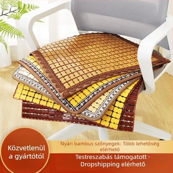 Bambusz székpárna, egyszínű, rugalmas kötél töltéssel, modern minimalista stílus