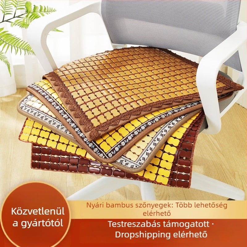 Bambusz székpárna, egyszínű, rugalmas kötél töltéssel, modern minimalista stílus